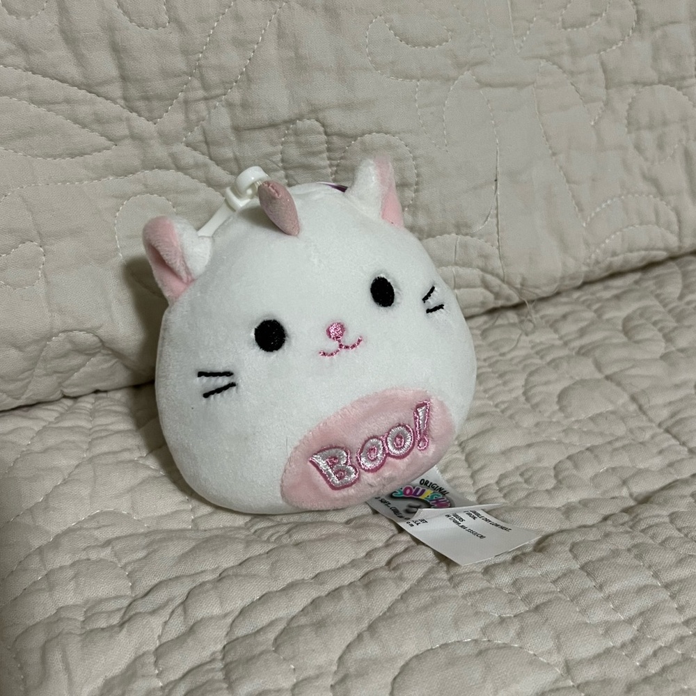 Squishmallows Callista the Ghost Caticorn Clip Plush